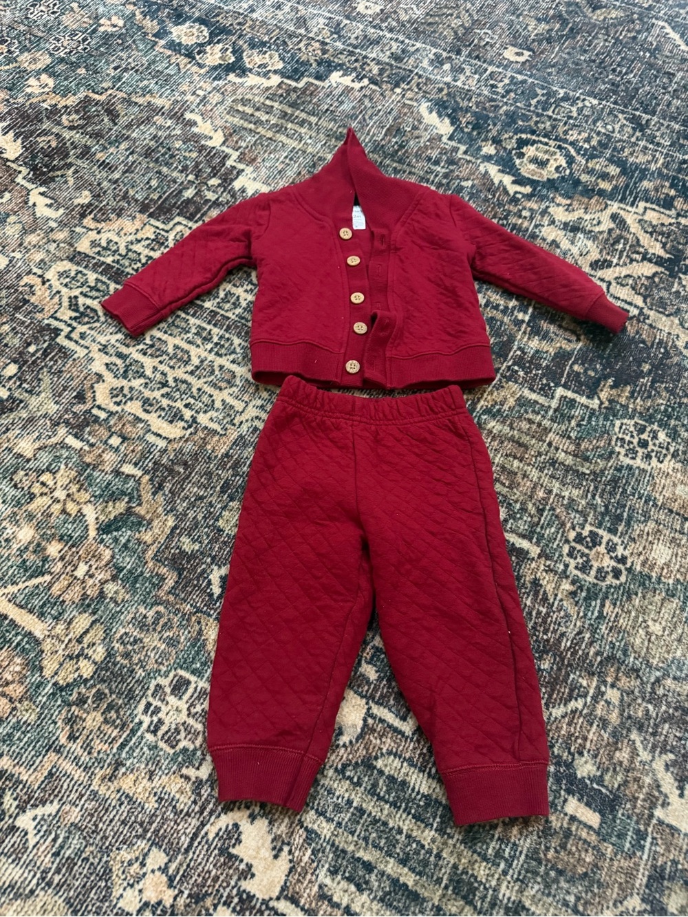 Carter's Red Baby quilted set ..12M